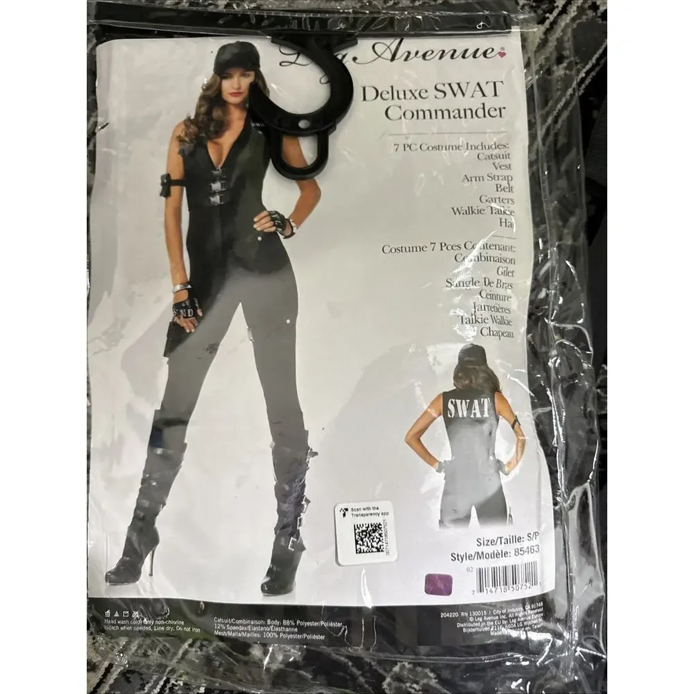 Leg Avenue Deluxe Swat Commander Costume, Black, Small - Picture 6 of 7